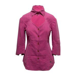 SUPRE RARE Vivienne Westwood Red Label Magenta Corduroy Heart Cutout Top